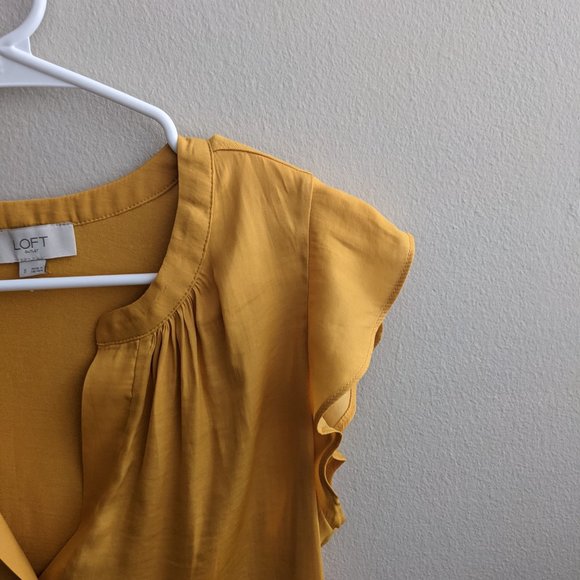 LOFT Outlet - Mixed Media Tank Blouse - Gold/Orange - Size S - Picture 4 of 4
